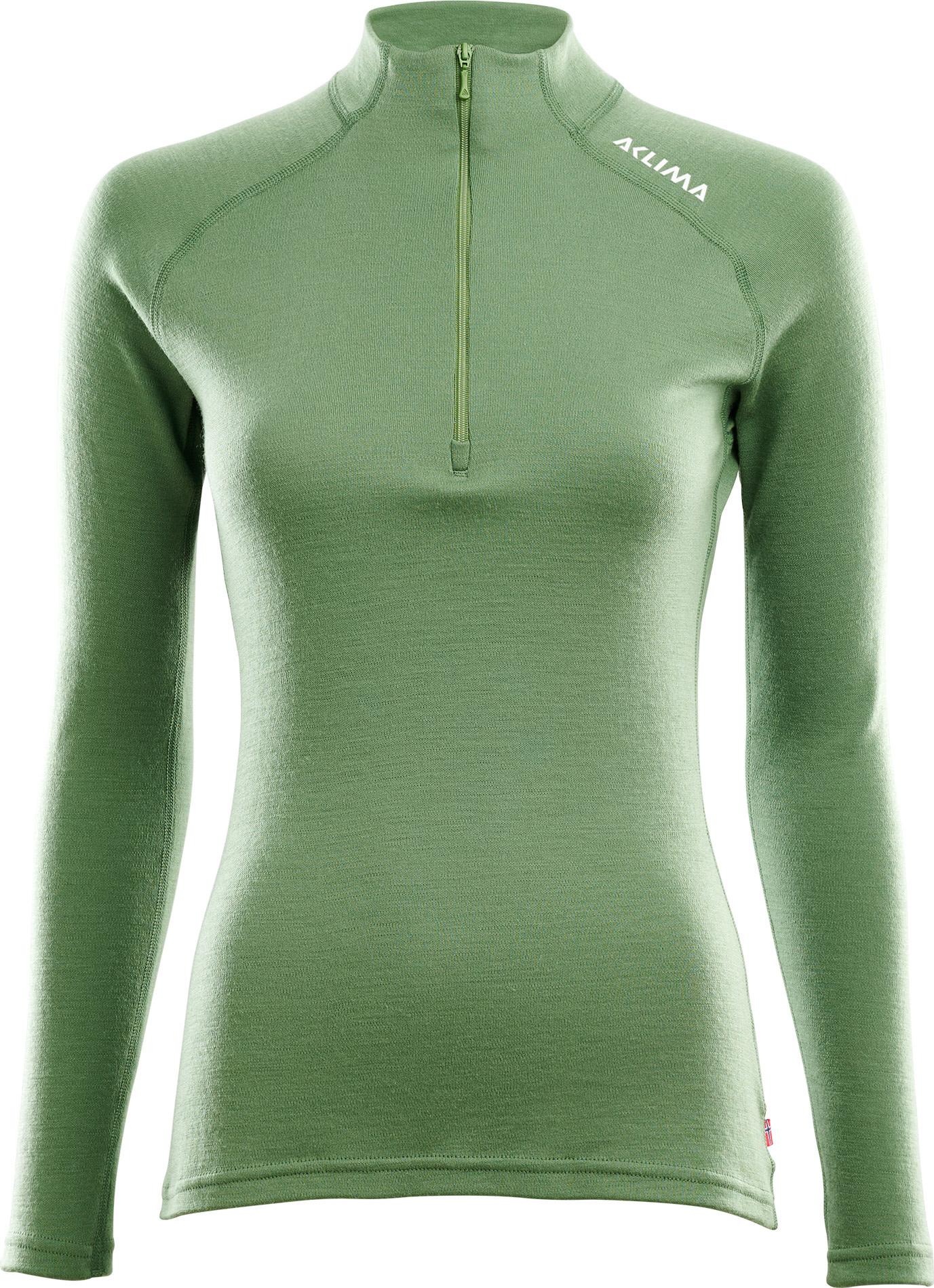 Aclima WarmWool Mockneck i fargen Dill, dame