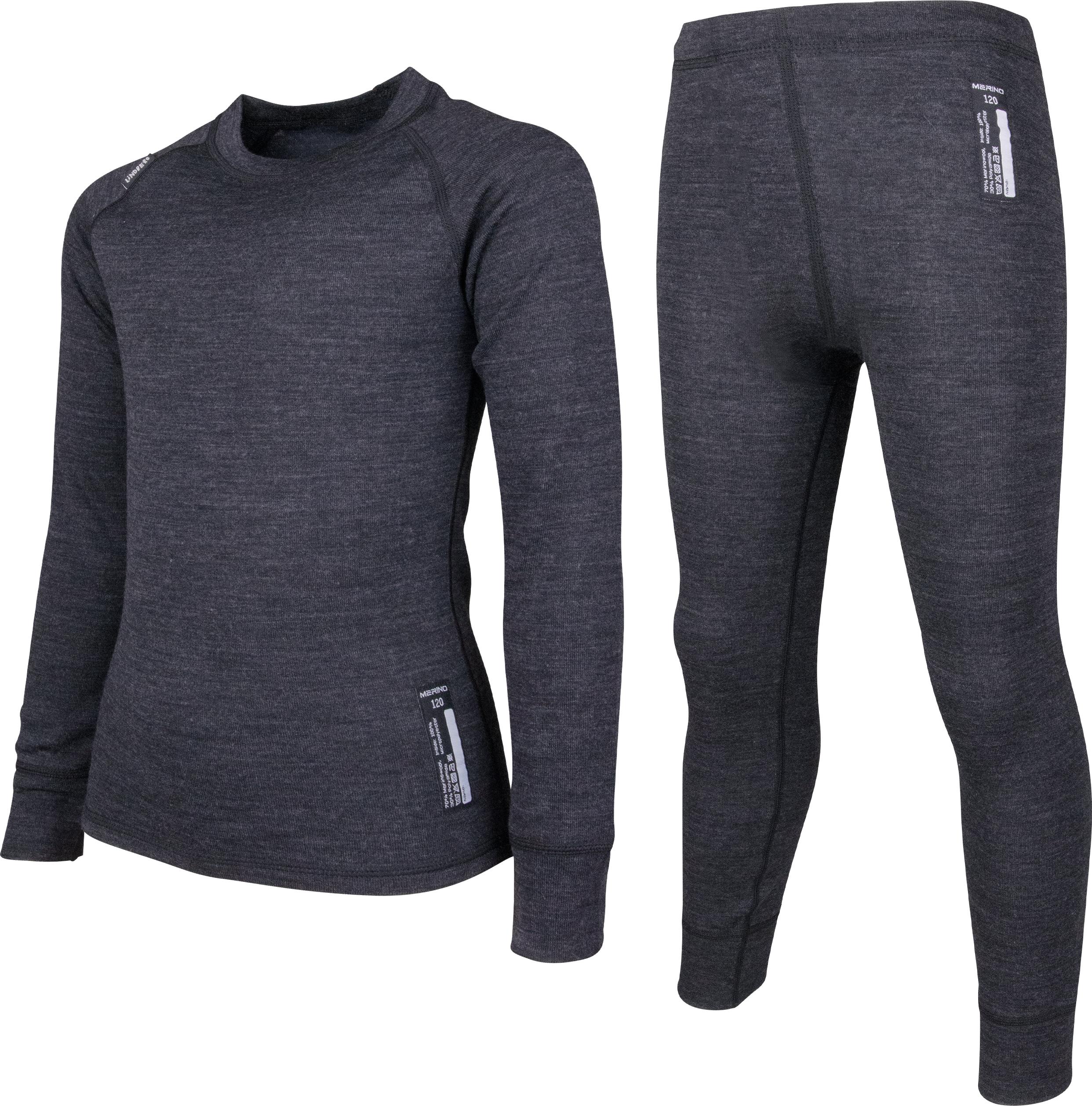Lindberg Juniors' Merino Set Black Melange produktbilde