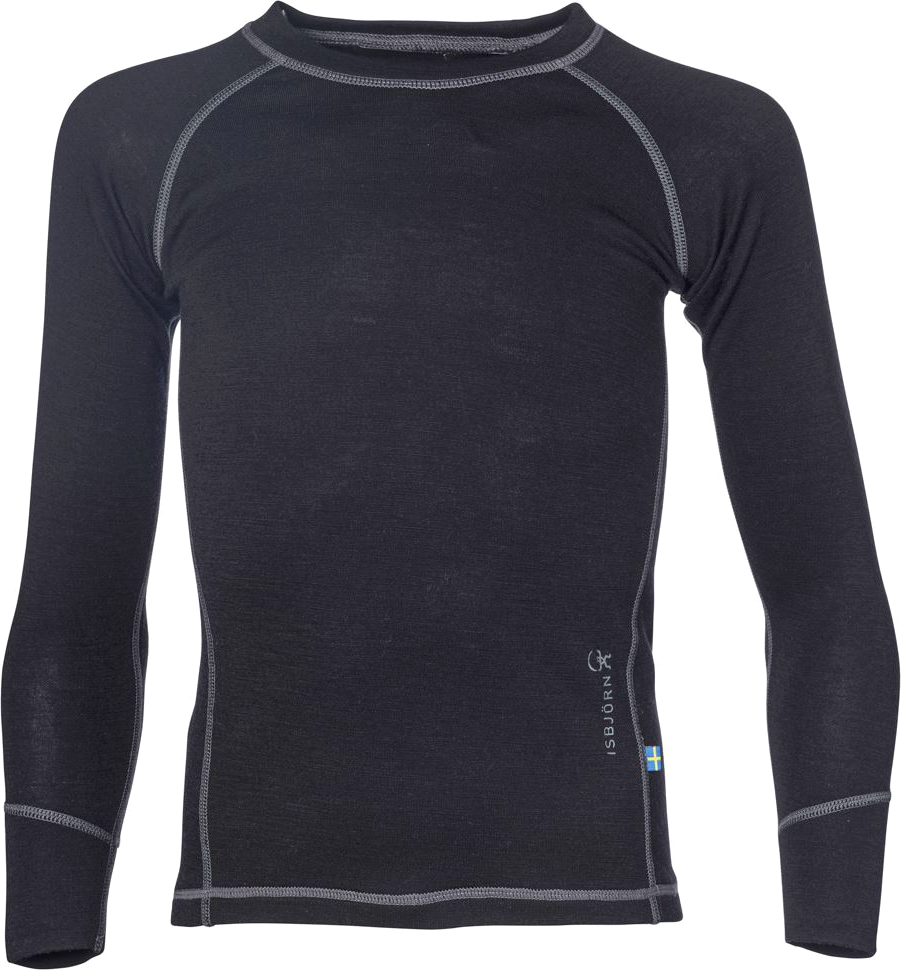 Isbjörn of Sweden Kids' Husky Sweater Baselayer Black produktbilde